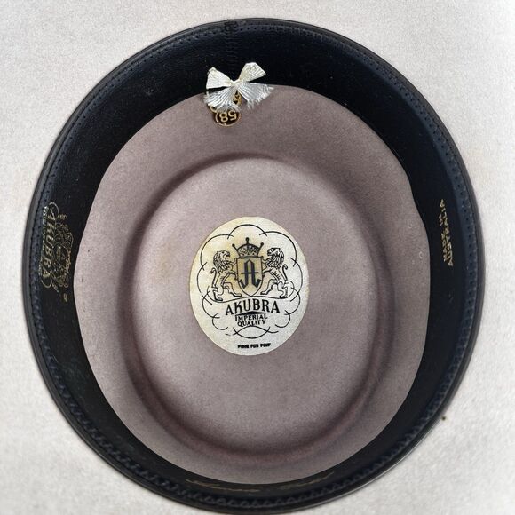 AKUBRA IMPERIAL QUALITY - Men's Beige Fur Felt Size 58 Western Cowboy Hat H7 - Picture 10 of 13